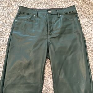 Express green leather pants